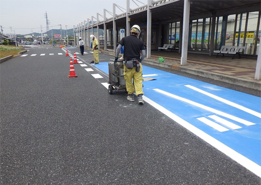 香川県高松市/交通安全施設/富国産業/社員の一日/工事再開
